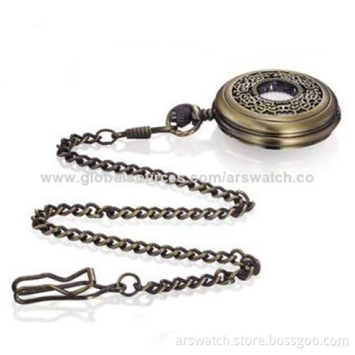 Long Chain Pocket Watch with Black Plating